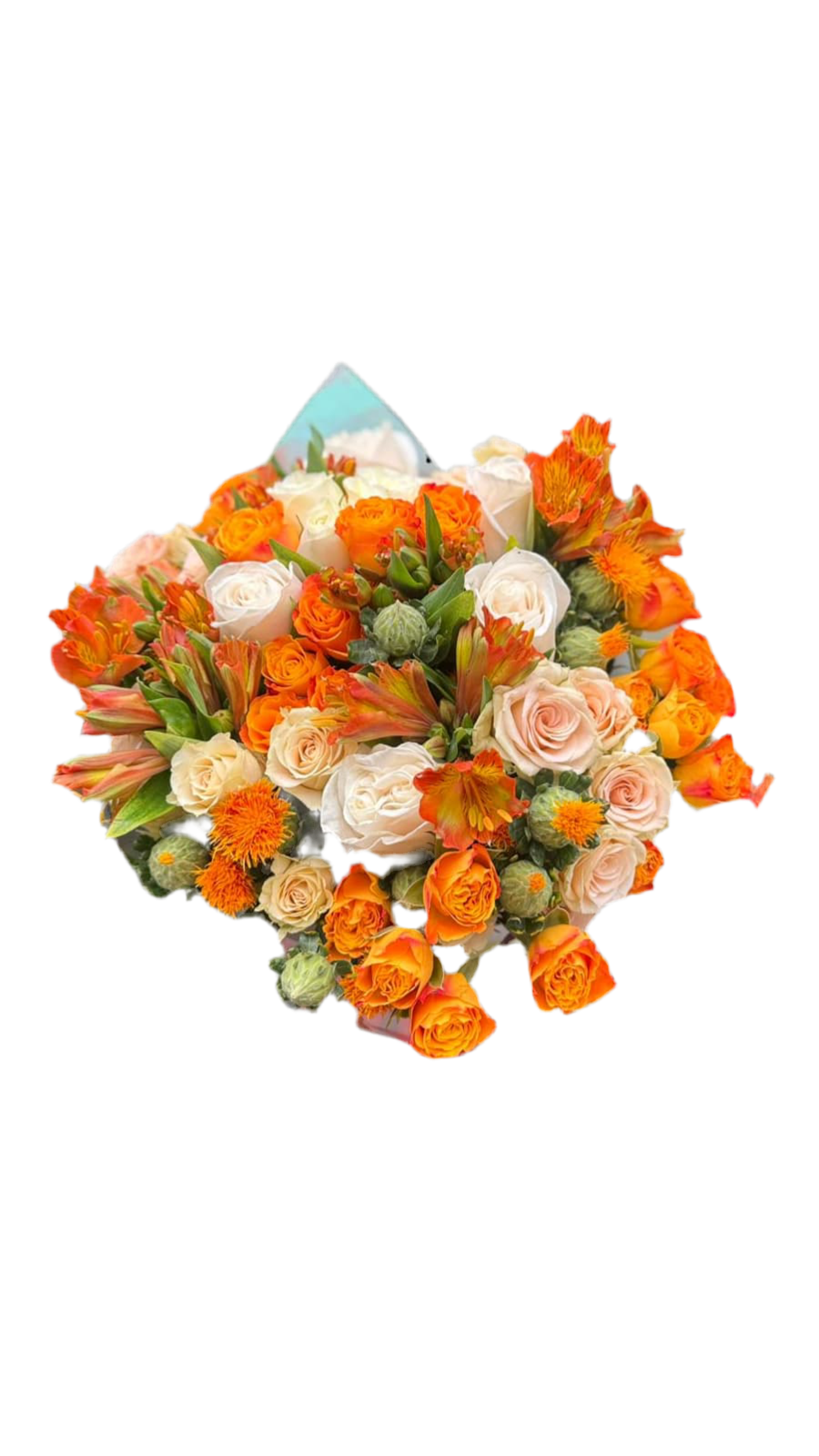 Ramo de Flores Naranja y Blanco Miami - Bouquet Elegante Entrega Mismo Día Doral