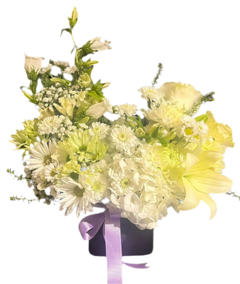 Ramo radiante de rosas y margaritas