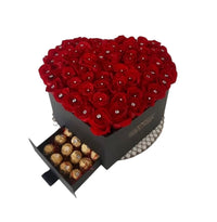 Rosas Amor Verdadero Miami - Caja Corazon Doral