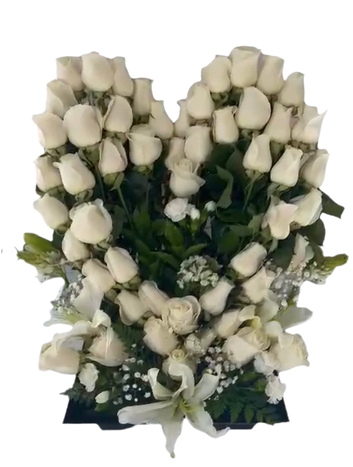 Rosas Blancas Corazón Miami - Arreglo Elegante Doral