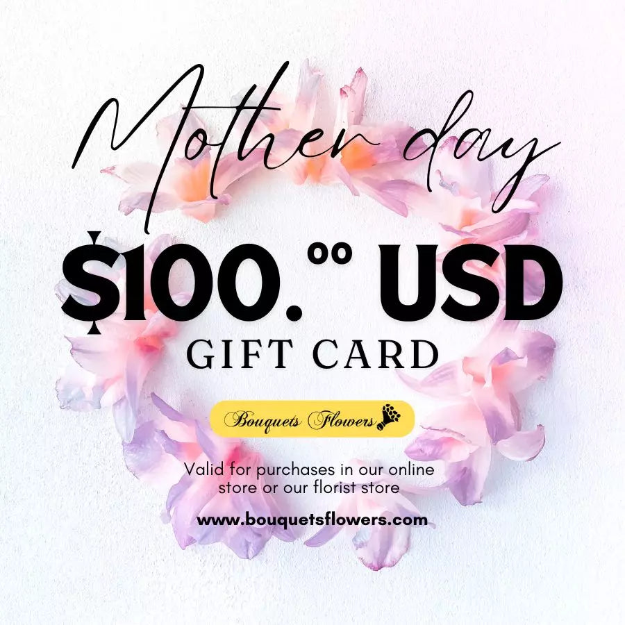 Mother's Day Gift Cards, redeem them for premium products from our luxurious store and give the gift of choice, our gift cards have values of: $100,oo USD