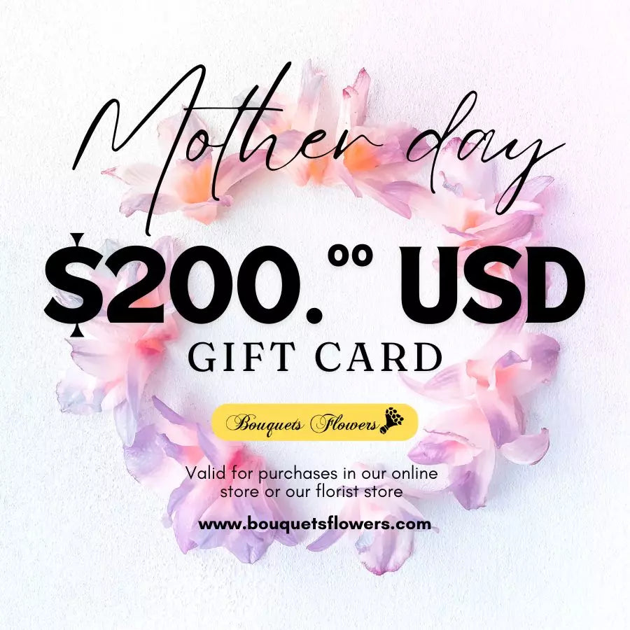 Mother's Day Gift Cards, redeem them for premium products from our luxurious store and give the gift of choice, our gift cards have values of: $200,oo USD