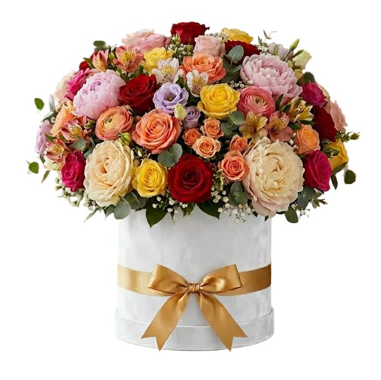 Congratulations Mixed Flowers Elegant Gift Box