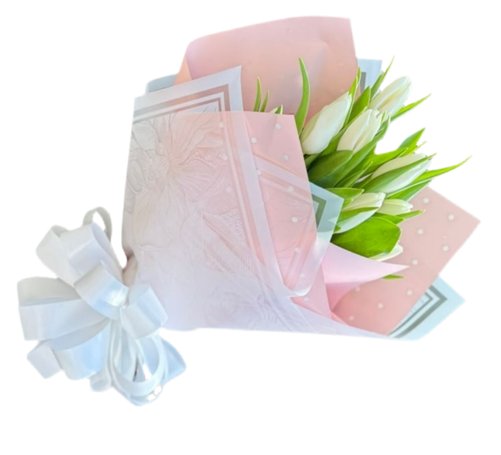 Tulipanes Blancos Miami - Ramo de Tulipanes Elegante Entrega Mismo Día Doral