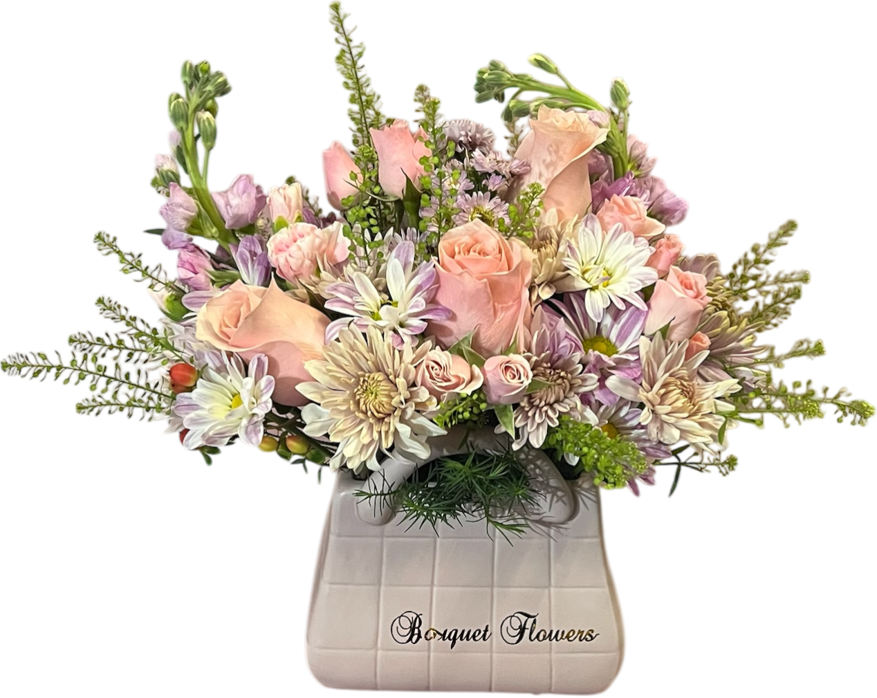 Mother’s Day gift set with wallet and flowers arranged as a luxury gift for mom in Miami