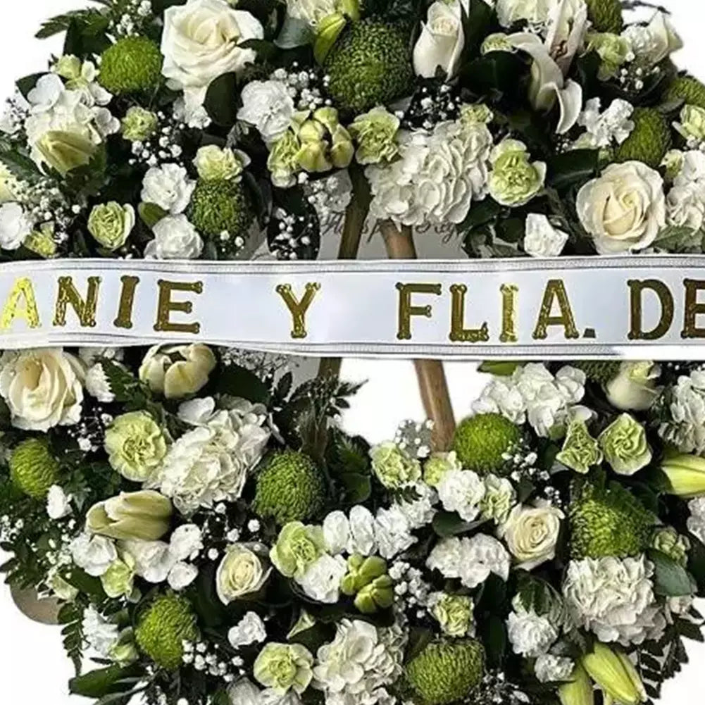 Mi Más Sentido Pésame es un arreglo y corona fúnebre de condolencias respetuosa para expresar compañía, arreglos funerarios y coronas para entregar a domicilio en funerarias y domicilios en Miami