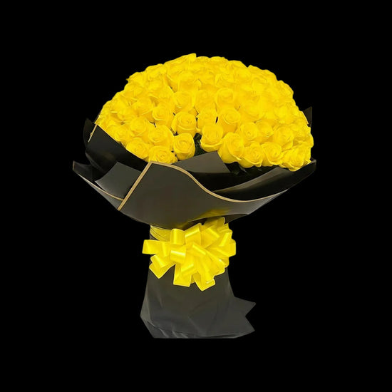 100 Rosas Amarillas Buchón Premium Miami - Arreglo Espectacular Lujo Entrega Mismo Día Doral