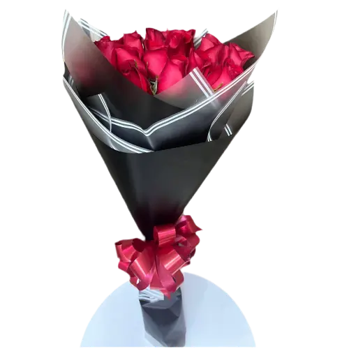 12 Rosas Rojas Miami - Ramo Elegante Premium Doral