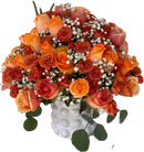 Arreglo Floral de Rosas Naranjas – Flores de Otoño para Acción de Gracias | Doral Rosas Miami