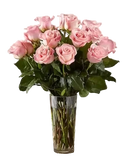 18 Long Stem Pink Roses Bouquet In A Vase, Special Rose Bouquets And Arrangements, Rose Delivery. In our Long Stem Pink Rose Bouquet. Bouquets Flowers Miami, delivery