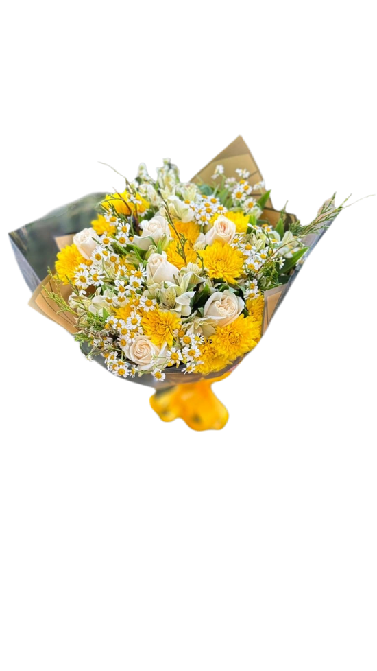 Ramo de Flores Blancas y Amarillas Miami - Bouquet Radiante Entrega Mismo Día Doral