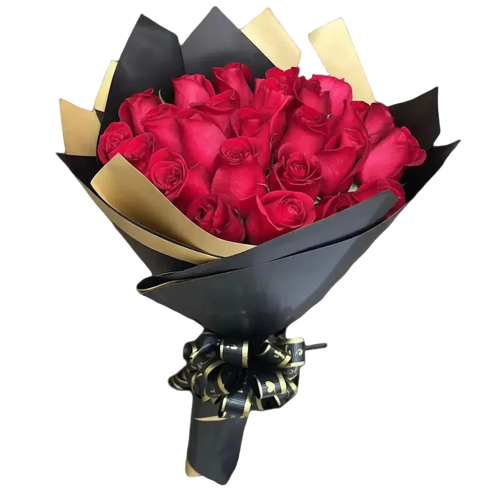 24 Rosas Rojas Premium con Globo Romántico Miami - Arreglo Amor Entrega Mismo Día Doral