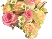 Ramo de celebración de rosas y tulipanes