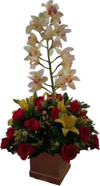 Arreglo Floral Rosas y Orquídeas