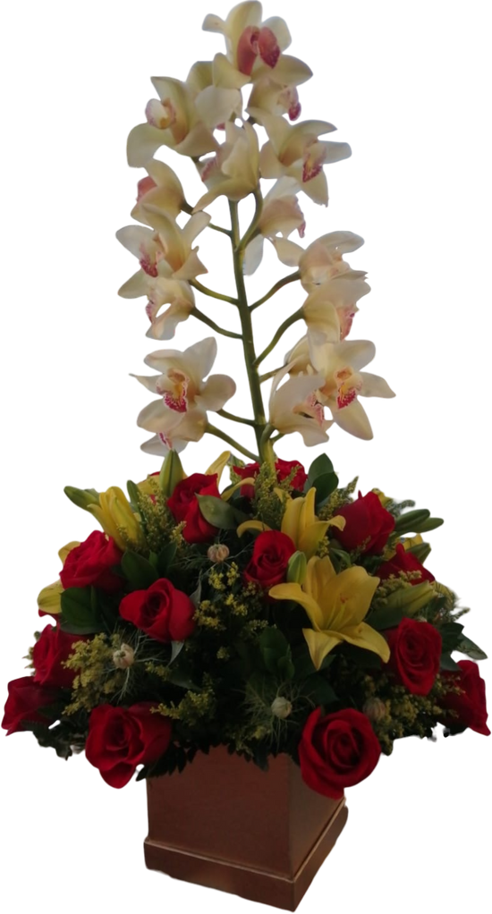 Arreglo Floral Rosas y Orquídeas