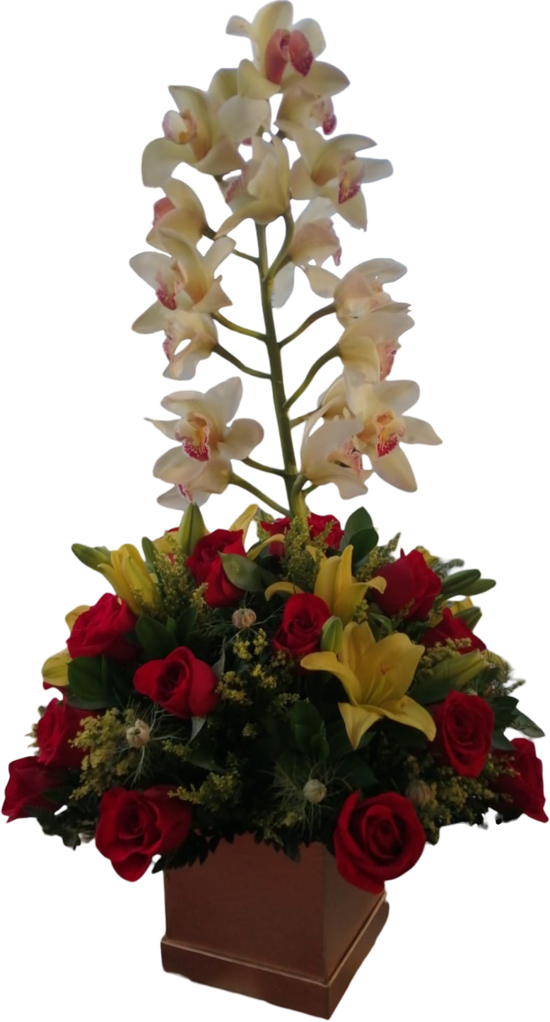 Arreglo Floral Rosas y Orquídeas