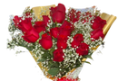 24 Rosas Rojas con Gypsophila Miami - Ramo Romántico Entrega Mismo Día Doral