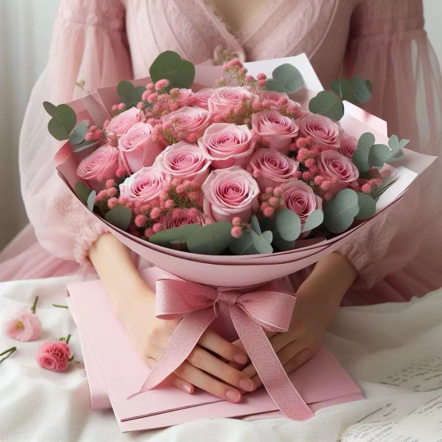 Bouquet Of 36 Pink Roses, elegance, Miami flower delivery, perfect for expressing love, appreciation, or simply brightening someone's day, Bouquets Flowers Miami, florist, gifts and details 