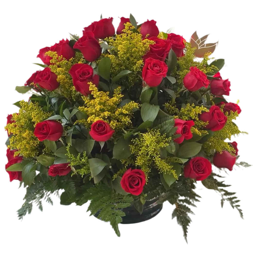 Arrangement With 50 Roses