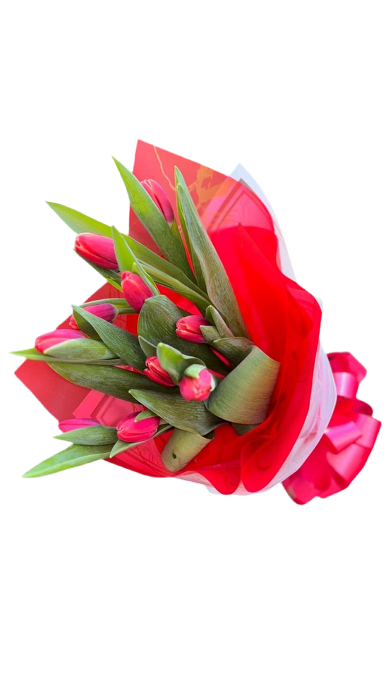 Tulipanes Rojos Miami - Ramo de Tulipanes Romántico Entrega Mismo Día Doral