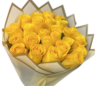 24 Rosas Amarillas Miami - Ramo de Rosas Tallo Largo Entrega Mismo Día Doral