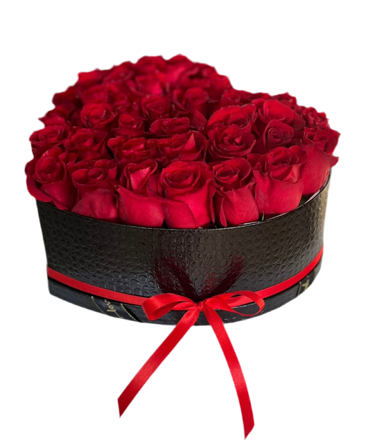 Rosas Rojas Corazon Miami - Amor Apasionado Caja Doral