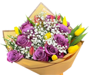Congratulations Purple Rose & Tulip Celebration Bouquet