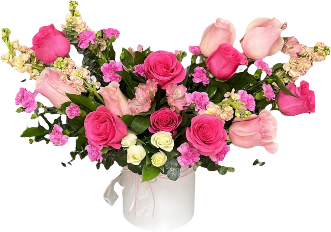 Caja de Flores para Mujer Miami - Arreglo Floral Elegante Entrega Mismo Día Doral