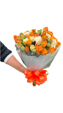 Ramo de Flores Naranja y Blanco Miami - Bouquet Elegante Entrega Mismo Día Doral