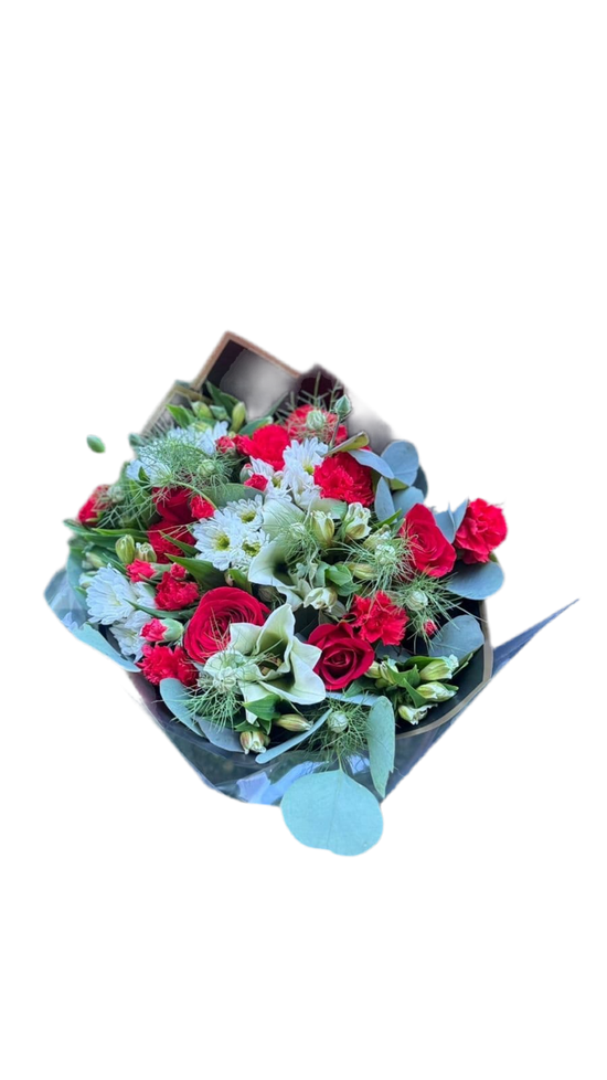 Ramo Mixto Romántico Miami - Bouquet de Rosas y Lirios Entrega Mismo Día Doral