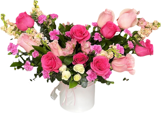 Caja de Flores para Mujer Miami - Arreglo Floral Elegante Entrega Mismo Día Doral