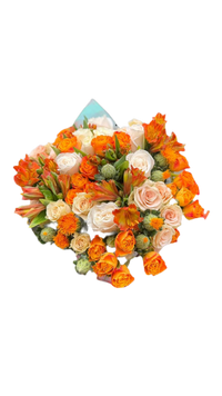 Ramo de Flores Naranja y Blanco Miami - Bouquet Elegante Entrega Mismo Día Doral
