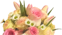 Ramo de celebración de rosas y tulipanes