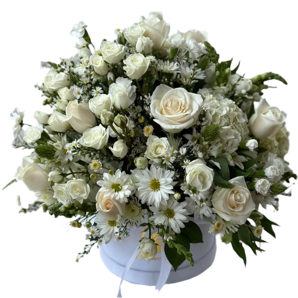 Flores Blancas En Caja