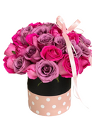 Rosas Violeta Elegancia Miami - Caja Regalo Lujo Doral