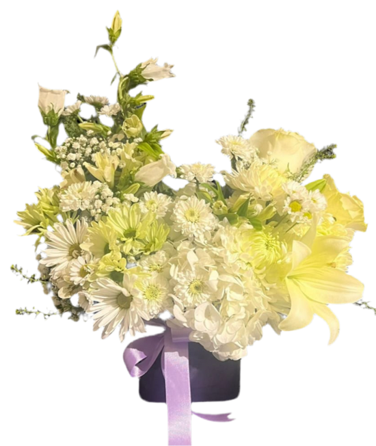 Ramo radiante de rosas y margaritas