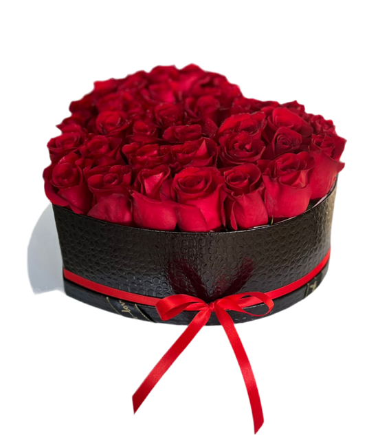 Rosas Rojas Corazon Miami - Amor Apasionado Caja Doral