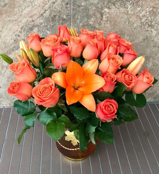 Rosas de amor fresco de salmón