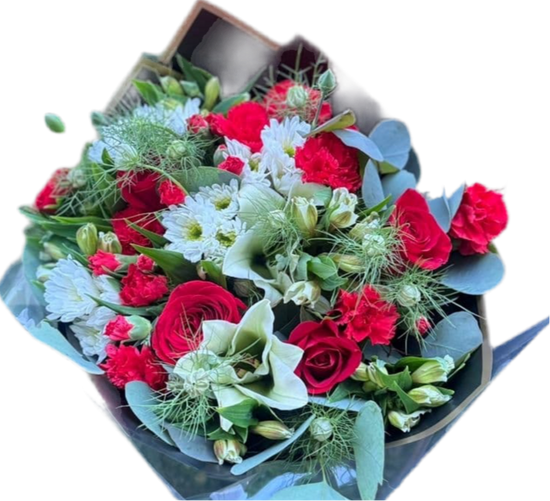 Ramo Mixto Romántico Miami - Bouquet de Rosas y Lirios Entrega Mismo Día Doral