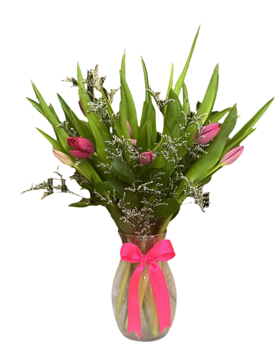 Tulipanes Jarrón Miami - 10 Flores Frescas Doral