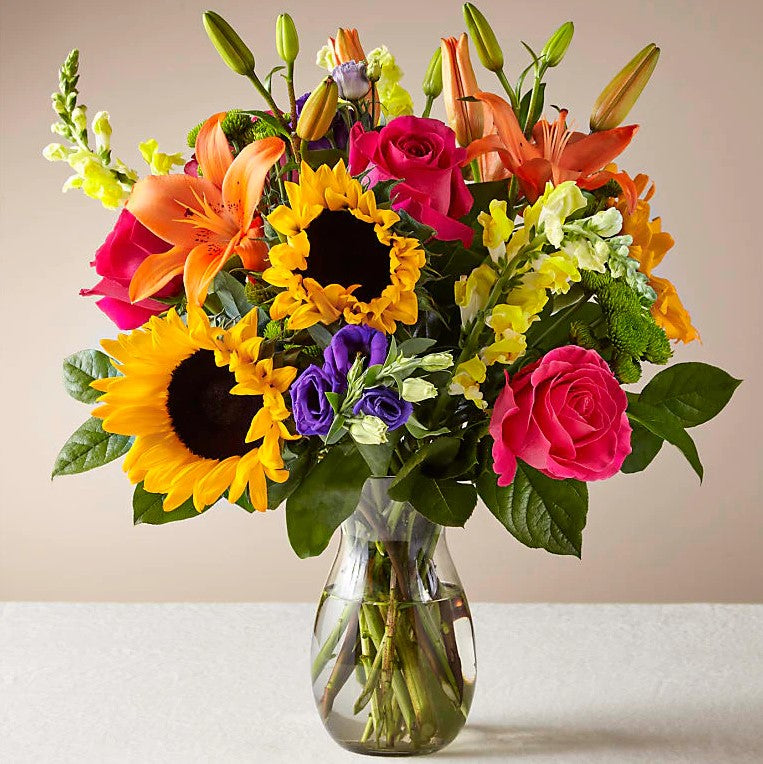 
                  
                    Best Day Surprising Bouquet And Vase, To Create a Celebration in Bloom, Our Florist Handcrafts a Vibrant Bouquet of Flowers in a Clear Glass Vase, Perfect For a Special Occasion Or Simply To Spread a Smile. Bouquets Flowers in Coral Gables, Miami, Delivery Flowers, Florist in Coral Gables.
                  
                