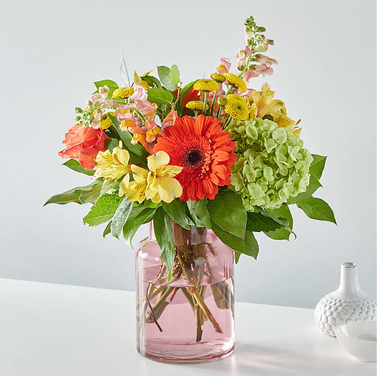 
                  
                    A Harvest Sunshine Bouquet, Special Flowers In Box, Flowers And Gift For Any Occasion. Standard With Blush Vase
                  
                