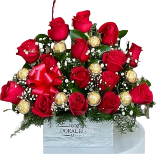 Rosas Chocolates Te Amo Miami - Combo Dulce Amor Doral