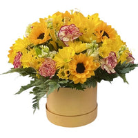 Caja de Flores Amarillas Miami - Arreglo Floral Radiante Entrega Mismo Día Doral