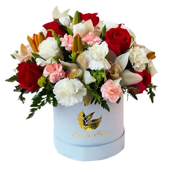 Caja de Flores Blancas para Mujer Miami - Arreglo Floral Elegante Entrega Mismo Día Doral
