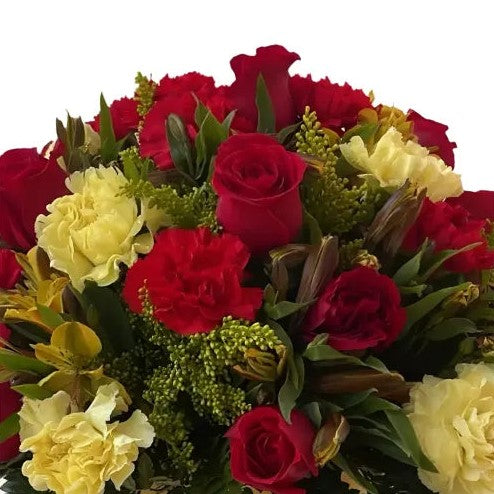 Pasión Dorada - Caja de Flores Premium con Tonos Dorados y Elegantes 