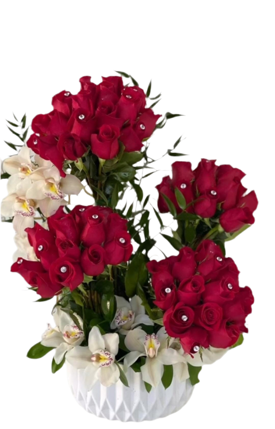 Rosas Verdadero Amor Miami - Arreglo Romantico Elegante