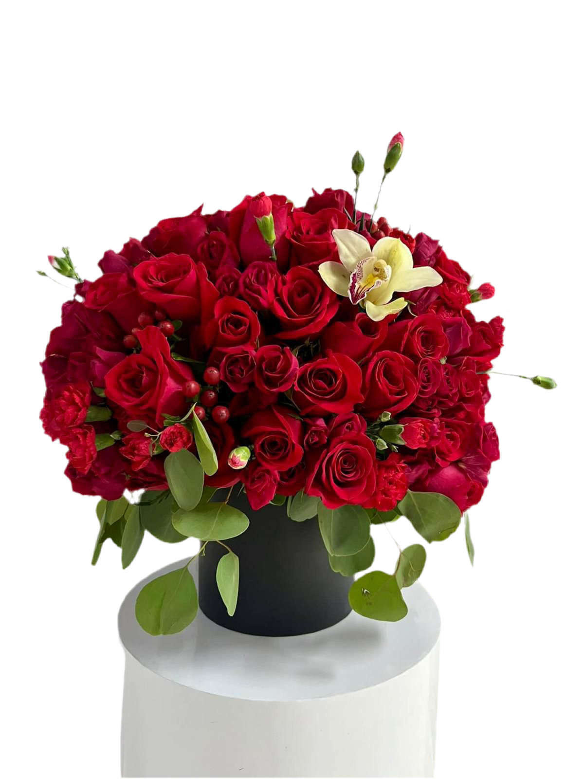 Caja de Lujo con 50 Rosas Rojas Premium - Arreglo Floral Romántico Miami 