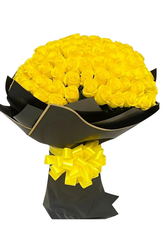 100 Rosas Amarillas Buchón Premium Miami - Arreglo Espectacular Lujo Entrega Mismo Día Doral