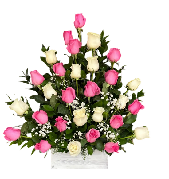 24 Rosas Mixtas Miami - Arreglo Clásico Doral